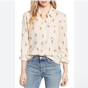 Rails Cream Shirt with Pineapple Design
